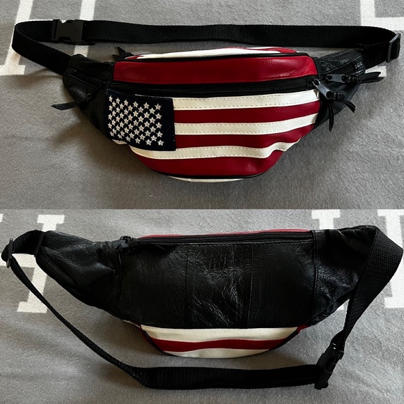 Other - 🇺🇸 USA Flag Real Leather Belt Bag